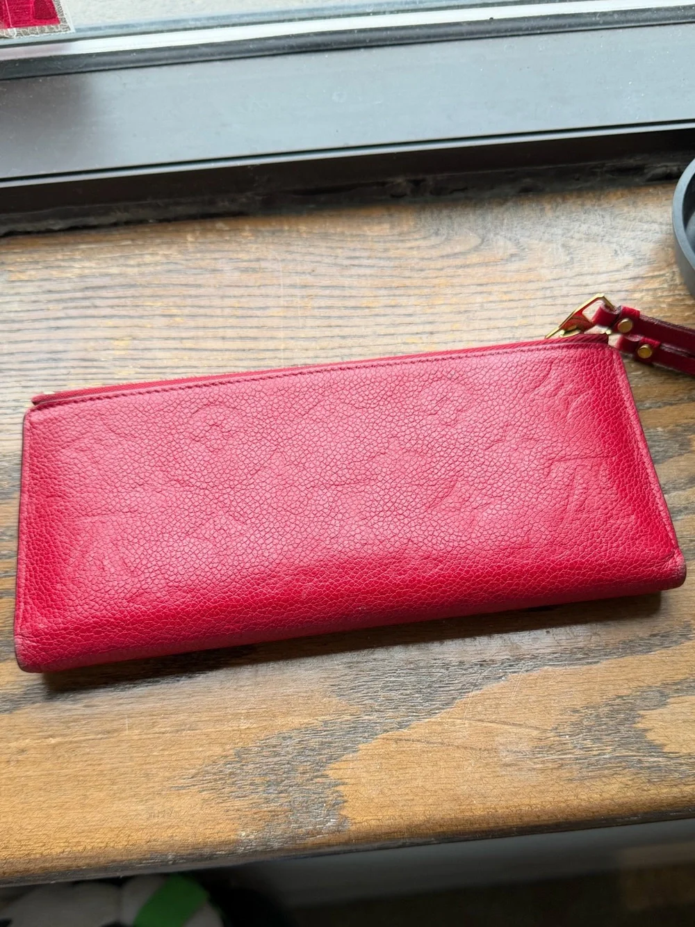 Louis Vuitton Red Zip Wallet Wristlet